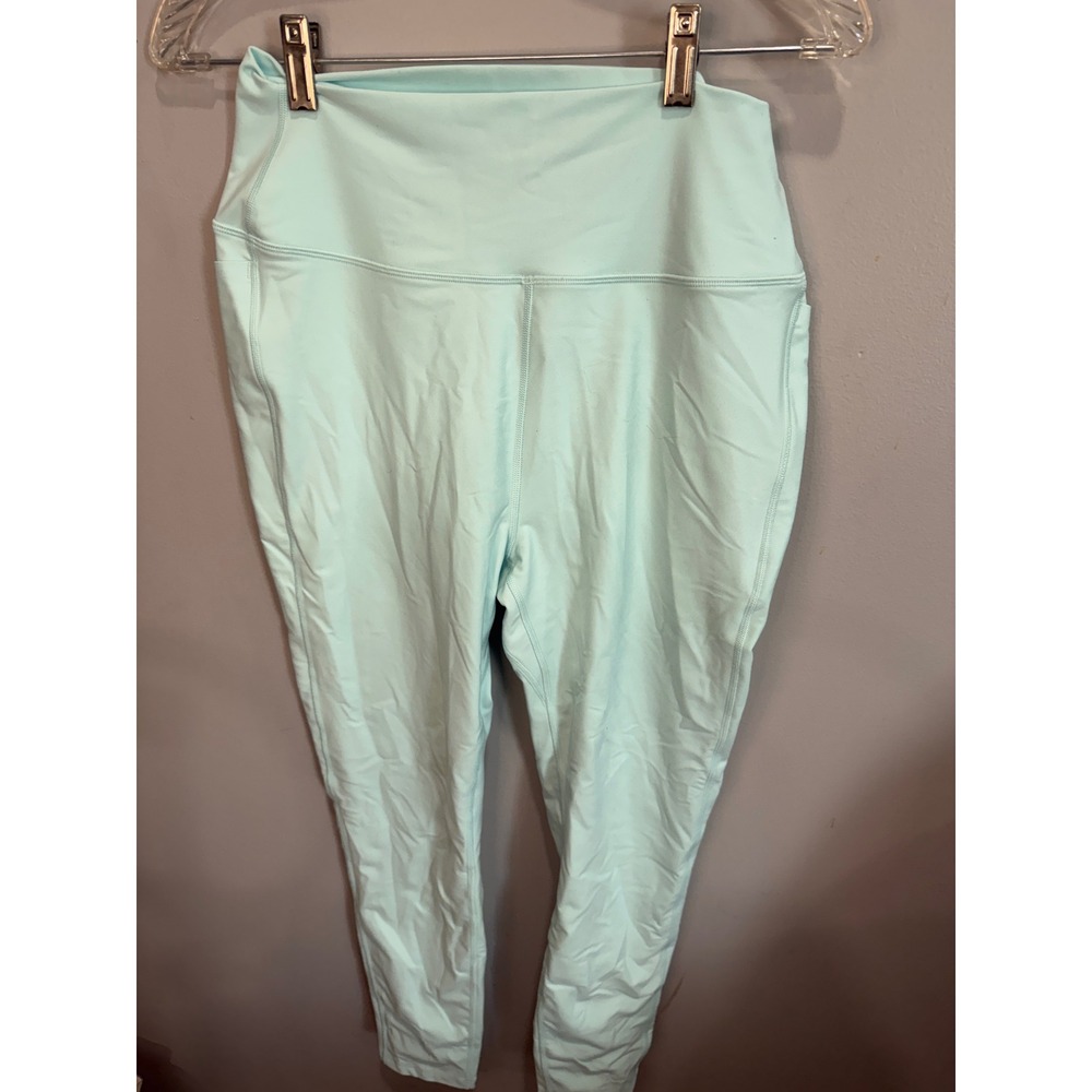 Peloton Womens High Waisted Activewear Leggings Mint Green Size L Pockets